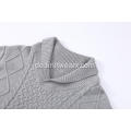 Herren Strickpullover mit Zopfmuster und Schalkragen